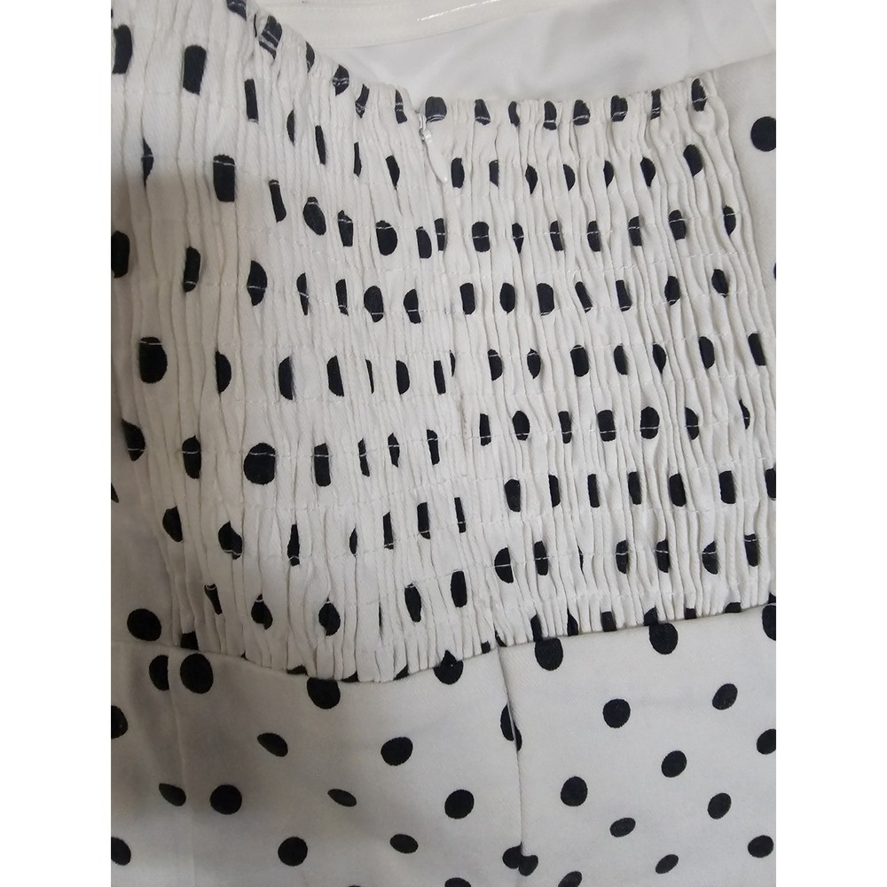 Lulus Mini Polkadot Dress Size Medium‎ Rockabilly Wht Blk Sweetheart Neckline - Picture 3 of 12